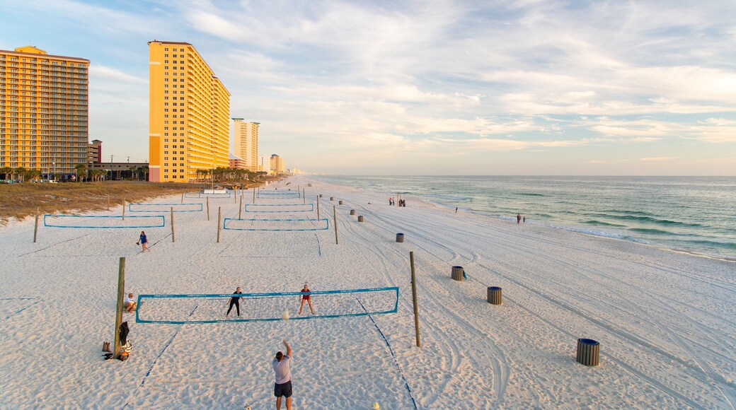 Russell-Fields Pier showing general coastal views, a coastal town and landscape views