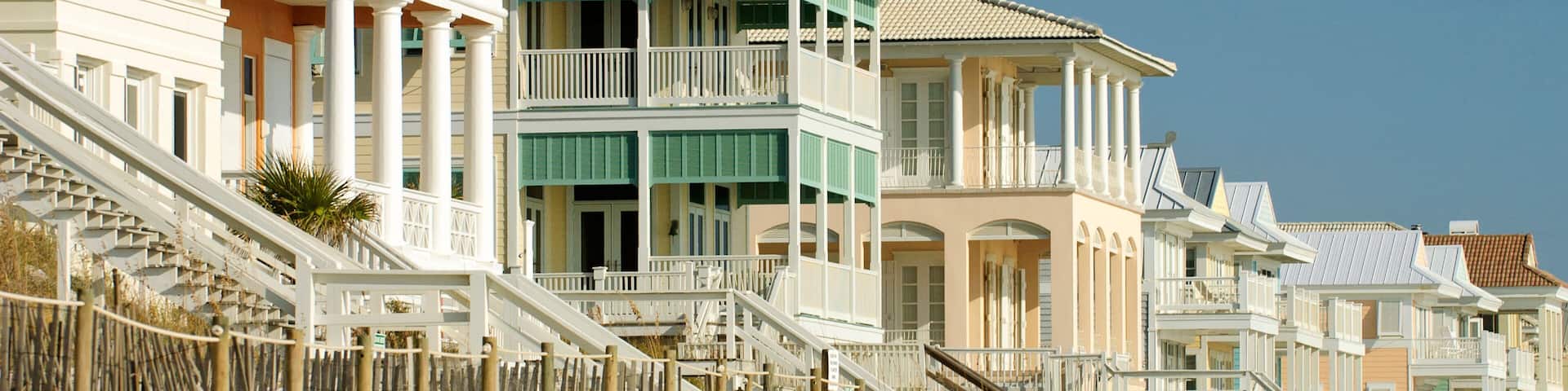 BX40PG Colorful, beach homes at Carillon Beach, Florida.