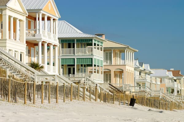 BX40PG Colorful, beach homes at Carillon Beach, Florida.