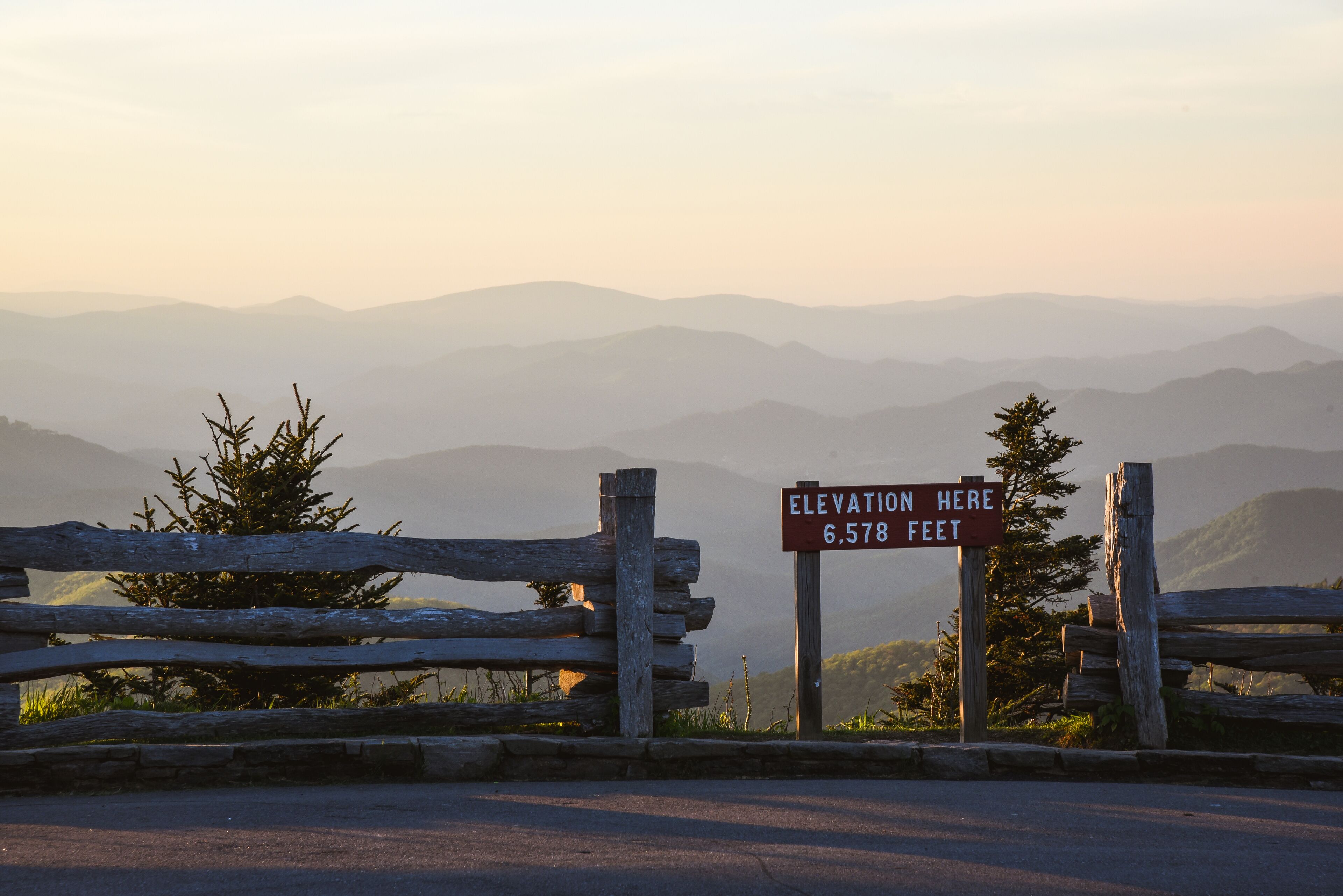 Sunset from Mount Mitchell, North Carolina; in the Blue Ridge Mountains near Asheville