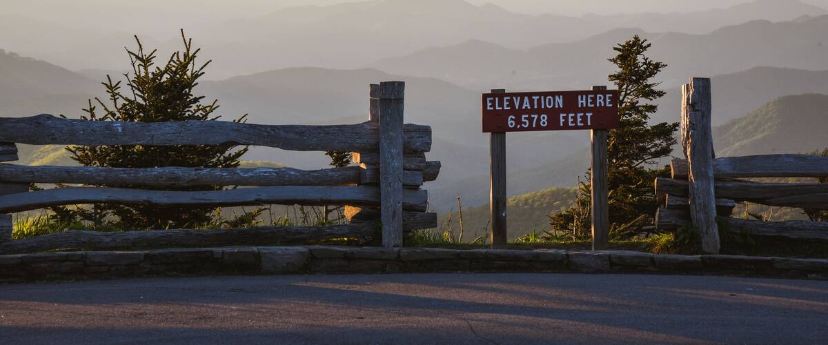 Sunset from Mount Mitchell, North Carolina; in the Blue Ridge Mountains near Asheville