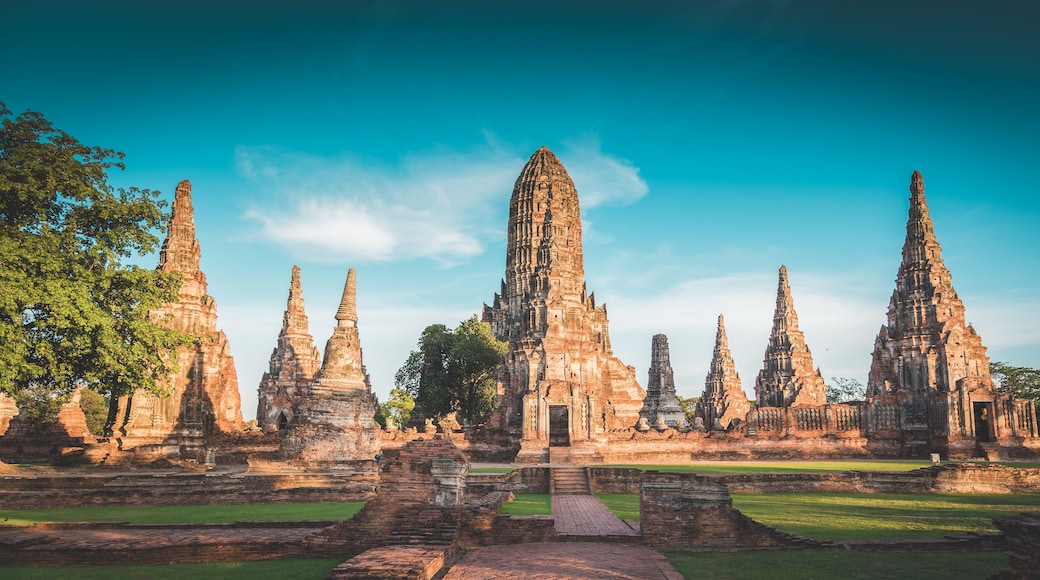 Landscape Ayutthaya Historical Park in Ayutthaya, Thailand. vint