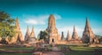 Landscape Ayutthaya Historical Park in Ayutthaya, Thailand. vint
