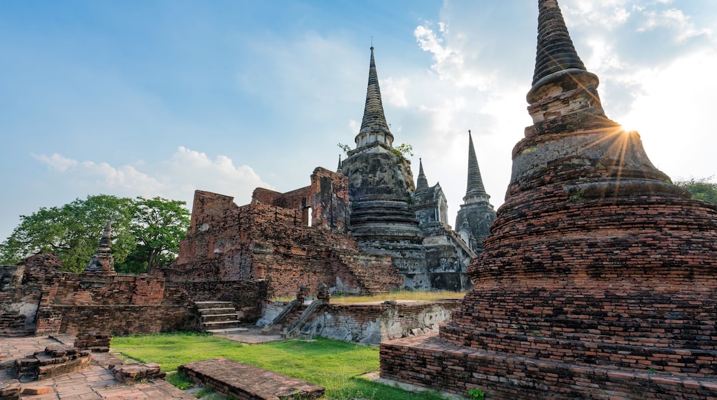 Ancient temple in Ayutthaya, Thailand. The temple is on the site of the old Royal Palace of ancient capital of Ayutthaya