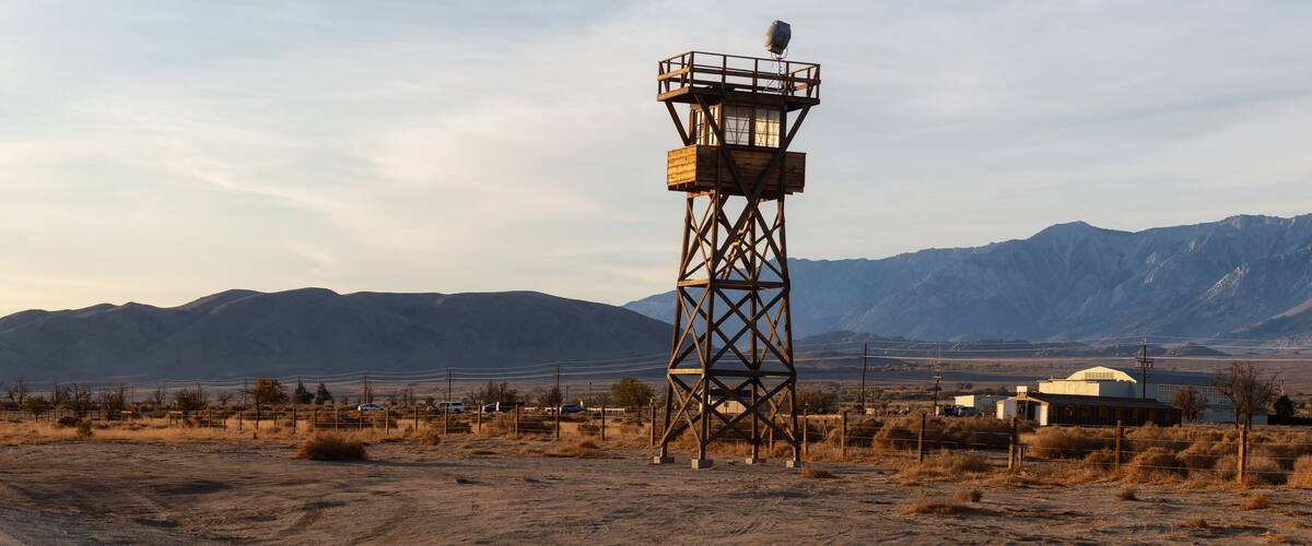 Manzanar National Historic Site during a vibrant morning. Located in Independence, California, United States.