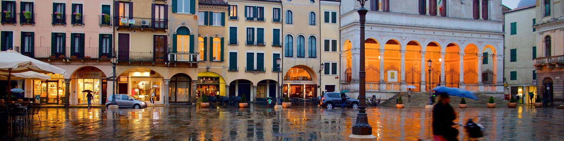 Piazza dei Signori que inclui uma praça ou plaza, uma cidade e elementos de patrimônio