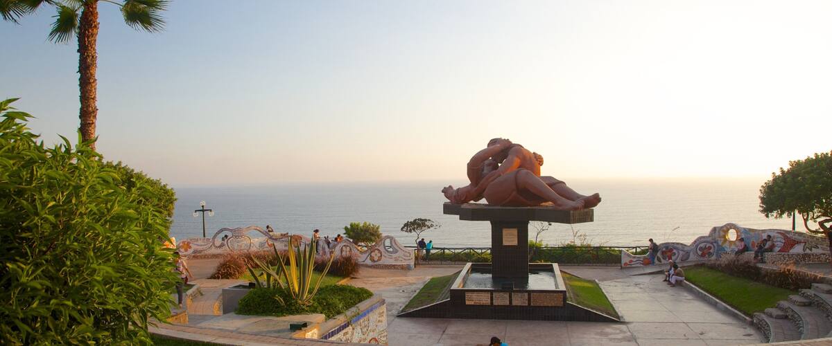 Love Park showing outdoor art, a statue or sculpture and general coastal views