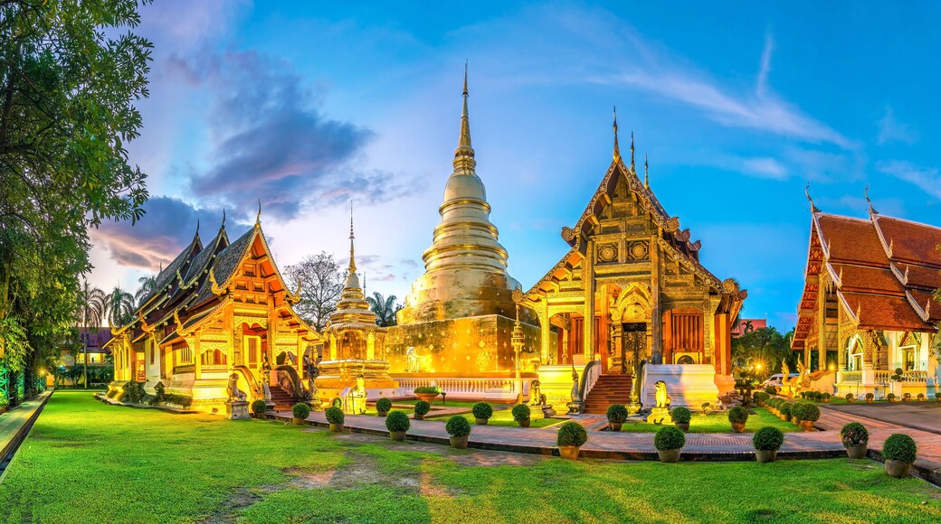 Wat Phra Singh temple in the old town center of Chiang Mai