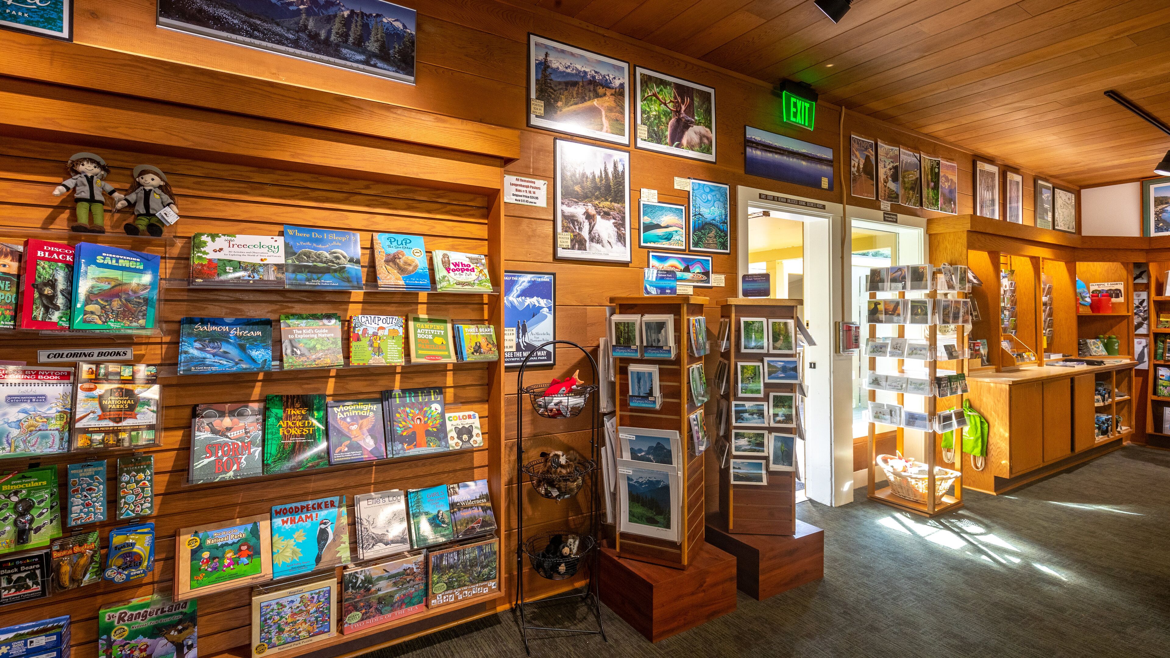 Olympic National Park Visitor Center showing interior views