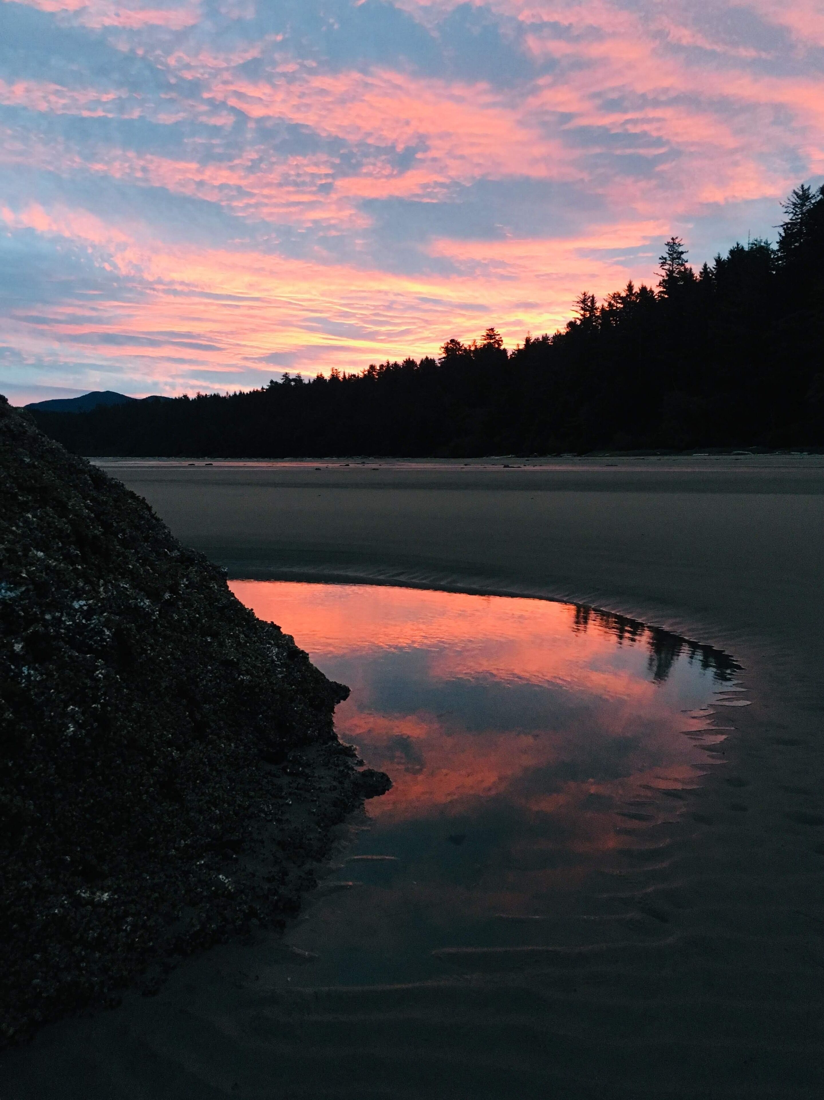 Sunrise after overnight camping near point of arches