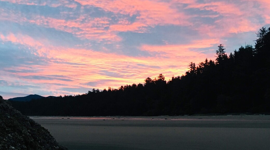 Sunrise after overnight camping near point of arches