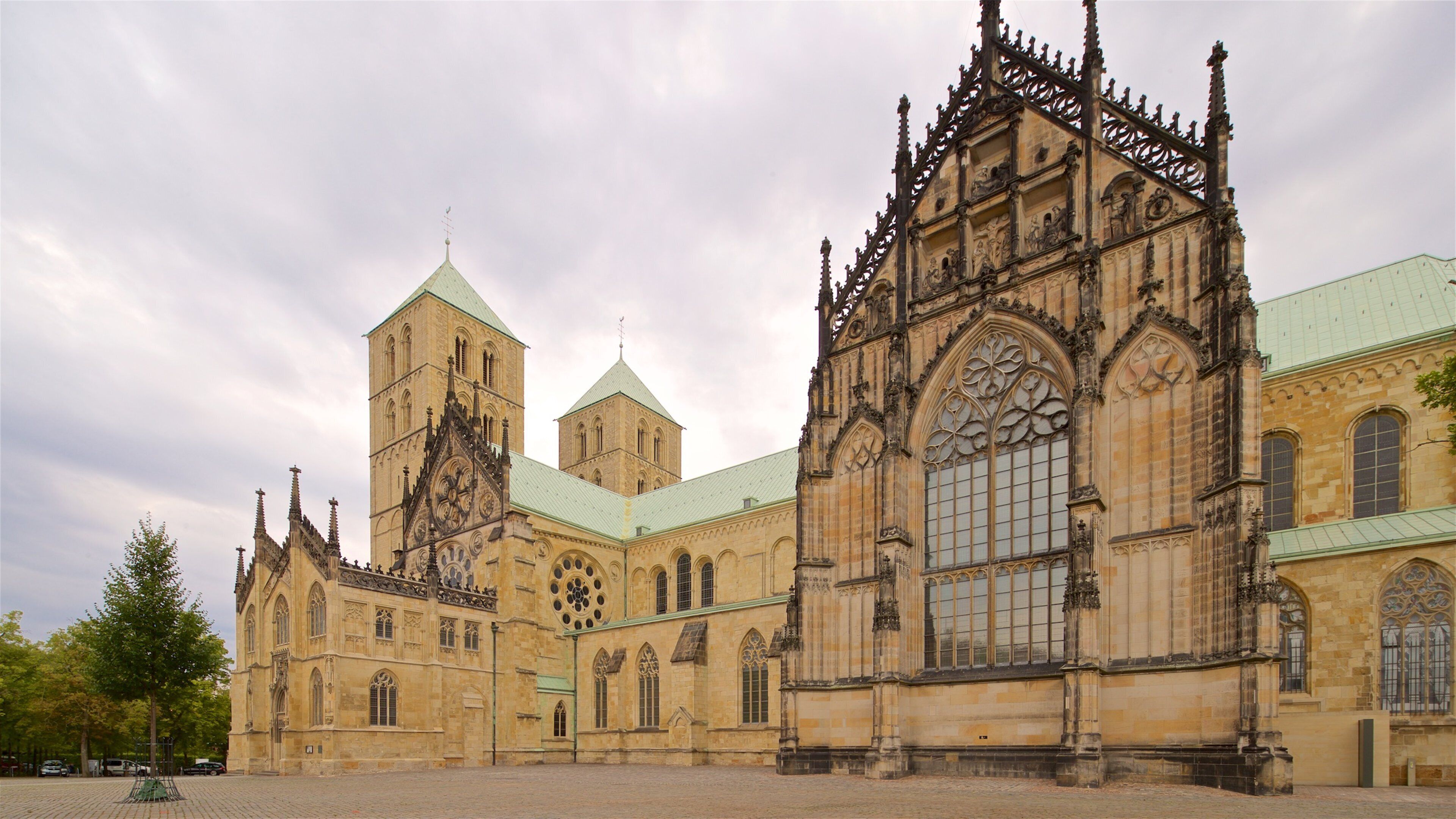 Muenster Cathedral featuring a square or plaza, heritage architecture and a church or cathedral