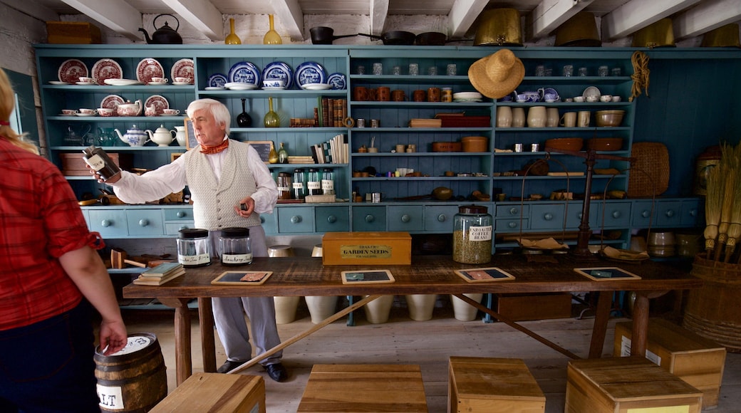 Conner Prairie Interactive History Park que incluye vistas interiores y también un hombre
