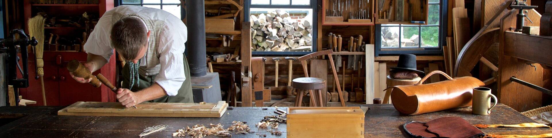 Conner Prairie Interactive History Park which includes interior views as well as an individual male