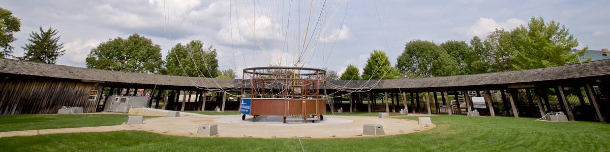 Conner Prairie Interactive History Park featuring ballooning