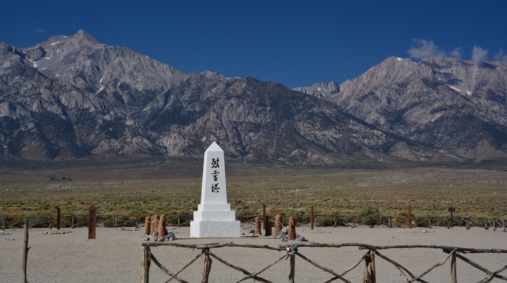 This is the cemetery at the Manzanar Relocation Camp just outside of Lone Pine, CA. Over 10,000 Japanese were housed here until the end of the war.