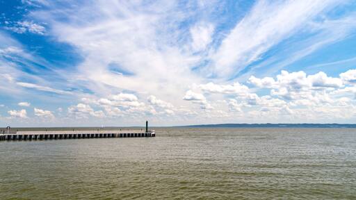 Vistula Lagoon known as the Vistula Bay or Vistula Gulf in Krynica Morska, Poland.