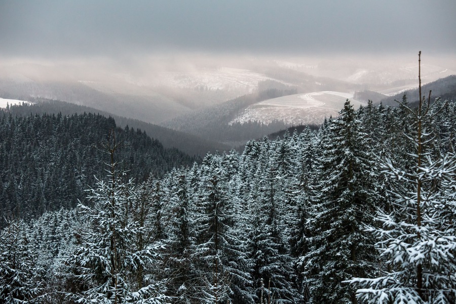kahler asten winter landscape in germany