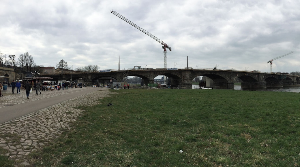 Baustelle Albertbrücke Dresden Panorama