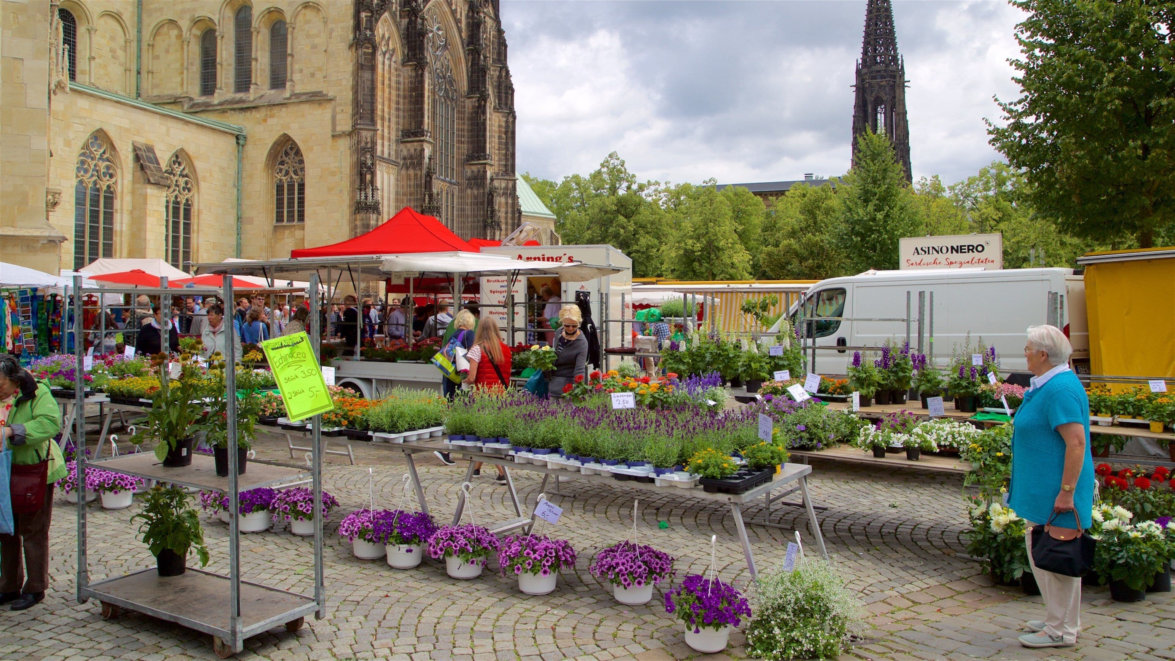 明斯特每週市場 设有 花卉, 懷舊元素 和 市集