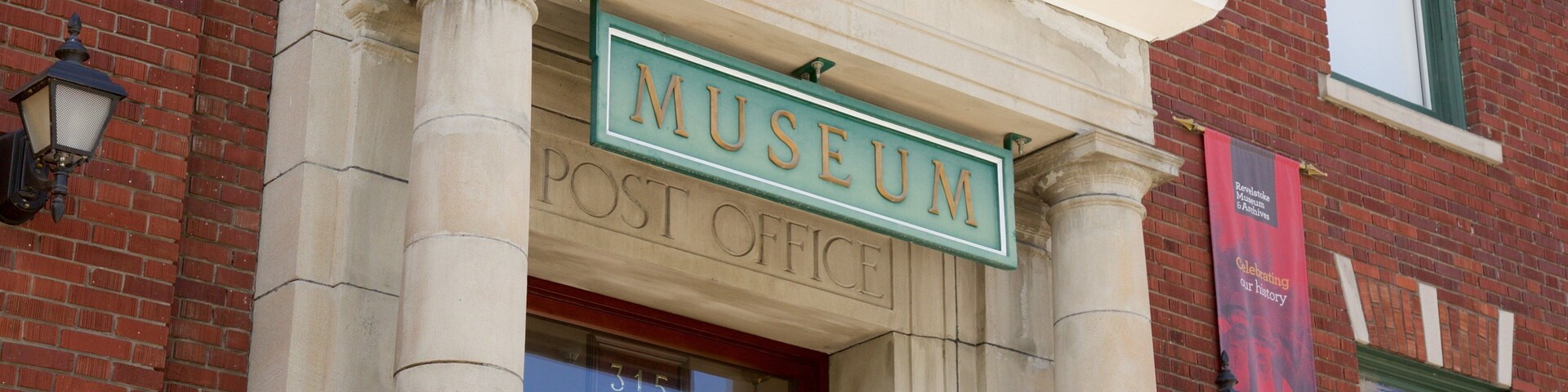 Revelstoke Museum and Archives which includes heritage elements and signage