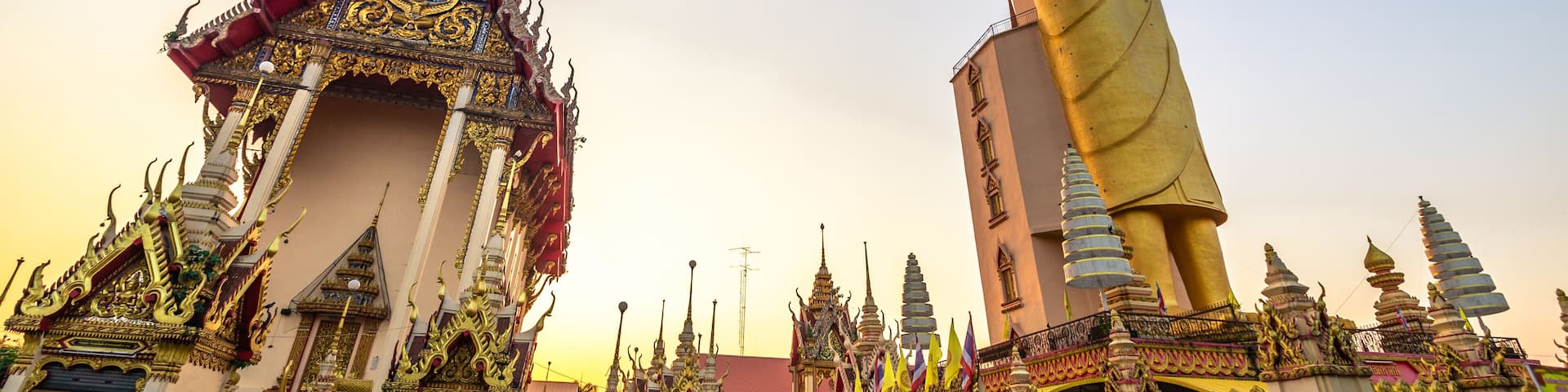 Standing Buddha Wat Buraphaphiram in Thailand; Shutterstock ID 1198257727; Purchase Order: -