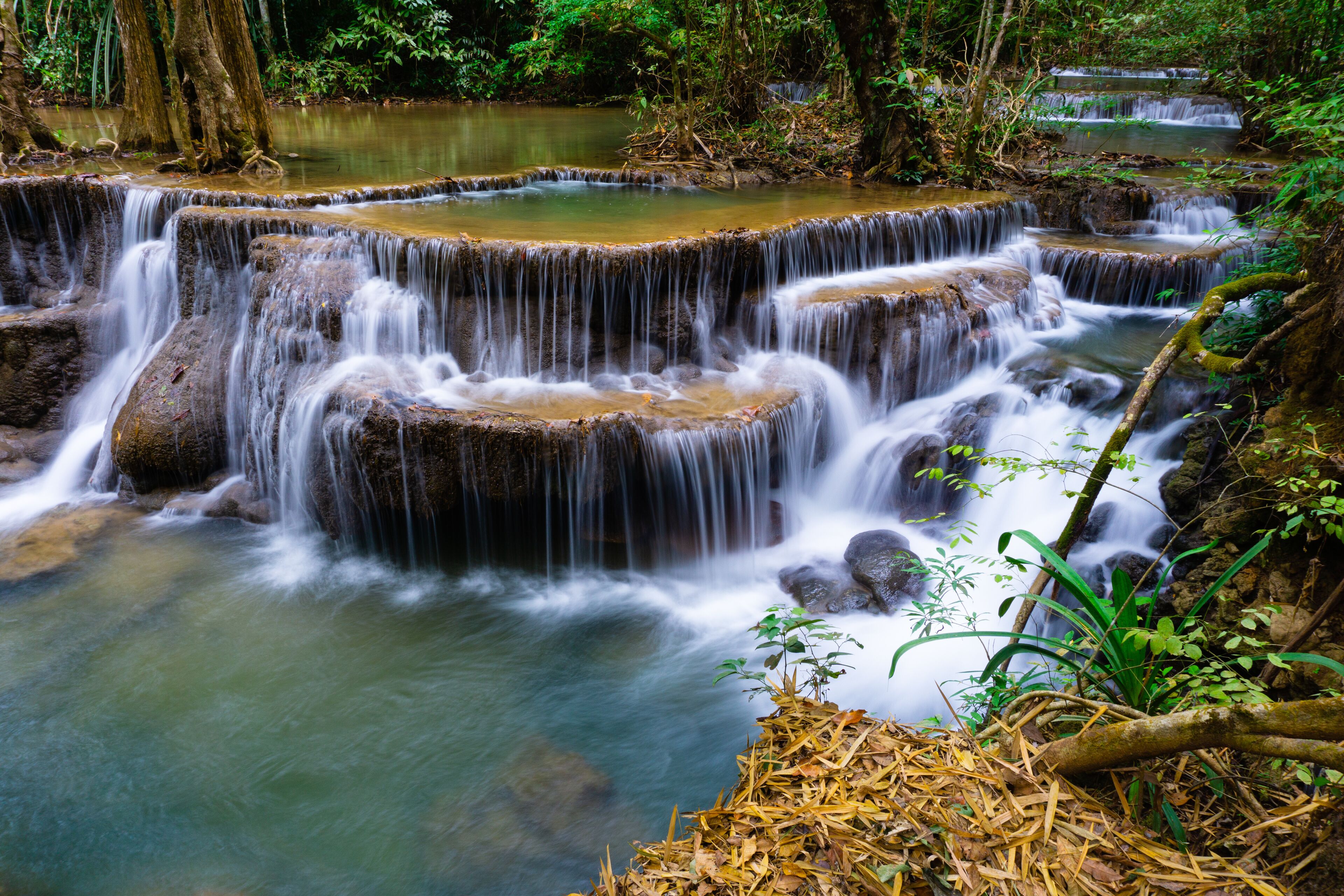 Huay Mae Khamin Waterfall (Srinakarin Dam National Park) Tha Kradan Si Sawat Kanchanaburi  Thailand