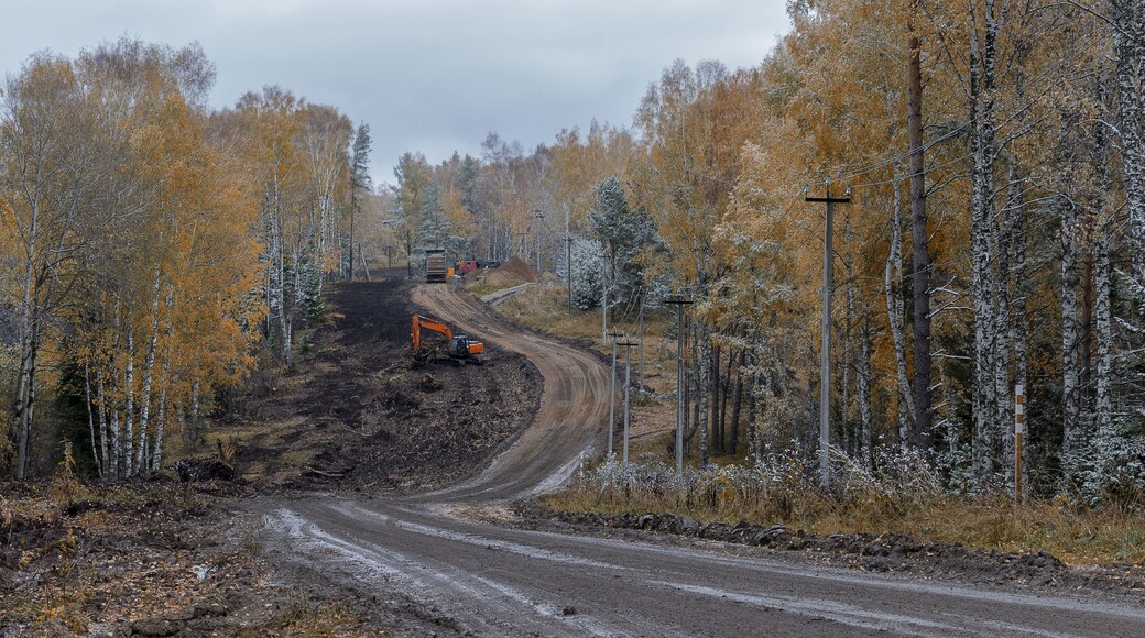 Construction of a mountain road