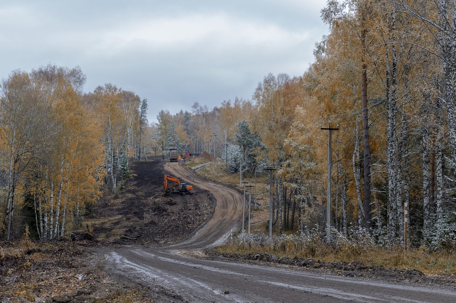 Construction of a mountain road