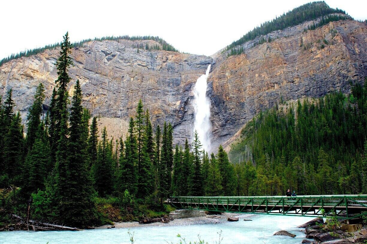 Located in Yoho National Park, near Field, British Columbia, in Canada, Takakkaw Falls' highest point is 384 metres (1,260 ft) from its base, making it the second-highest officially measured waterfall in western Canada after Della Falls on Vancouver Island and third-highest in the entire country