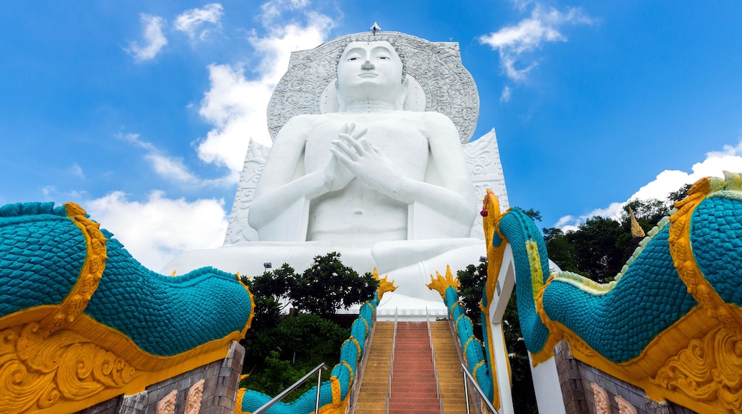 Unseen in Thailand.Big white Buddha, Wat Tham Phrathat Khao Prang Chai Badan, Lopburi province,Thailand,ASIA.