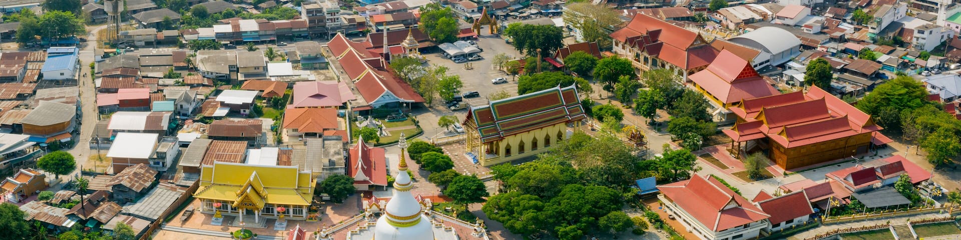 aerial view of kangkoi district in saraburi thailand