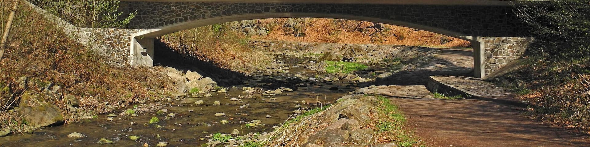 Denkmalgeschützte Sachgesamtheit Weißeritztalbahn – Bogenbrücke 6 über die Rote Weißeritz bei km 3,2