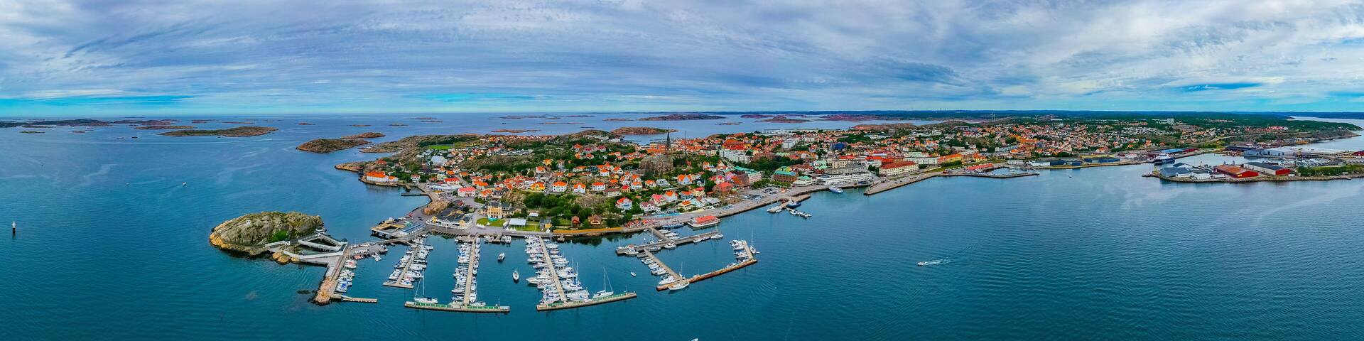 Panorama view of Swedish town Lysekil