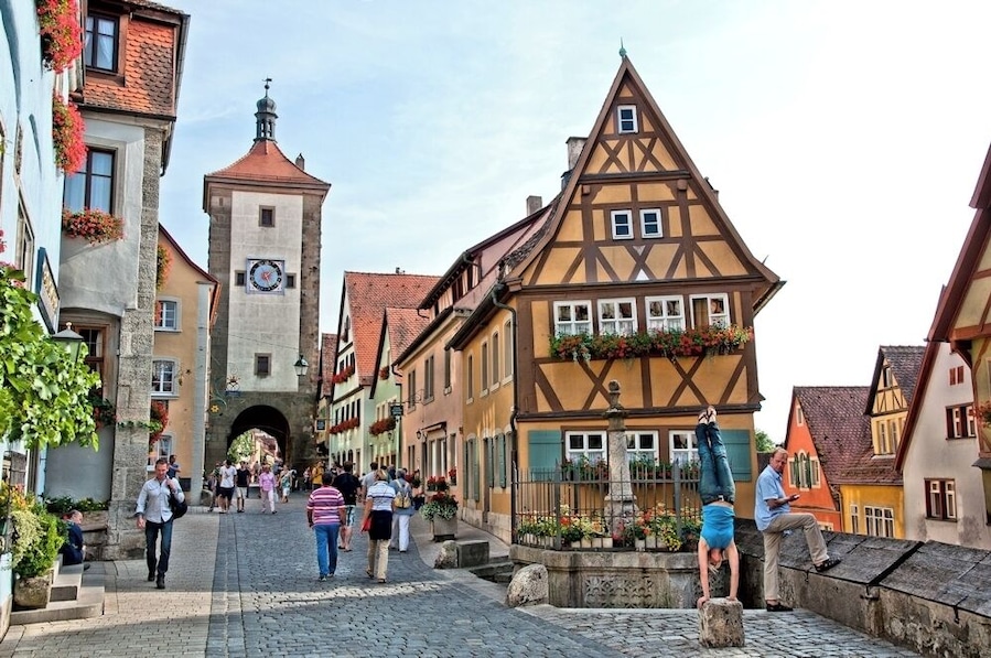 Such a cute town. Yes, I'm doing a handstand!