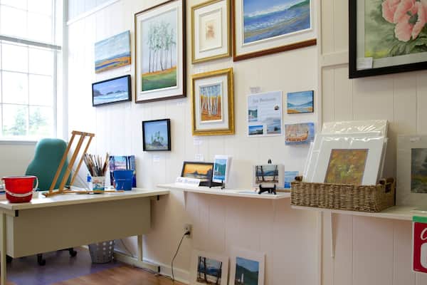 Old School House Arts Centre featuring interior views and art