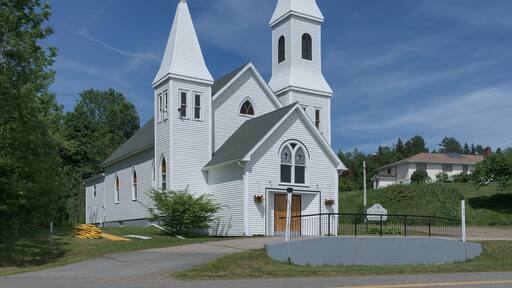 Exterior of St. Andrew's Presbyterian Church of Whycocomagh, Nova Scotia
