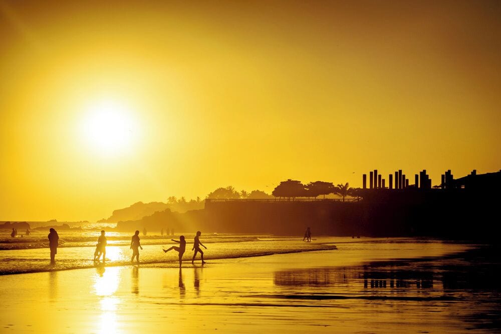 Golden sunset in El Cuco, El Salvador.