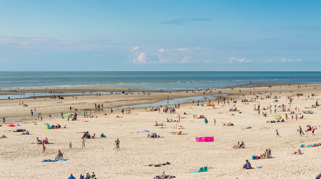 A Large Group of People on the Beach in Stella-Plage, Cucq, Cote d'Opale, France