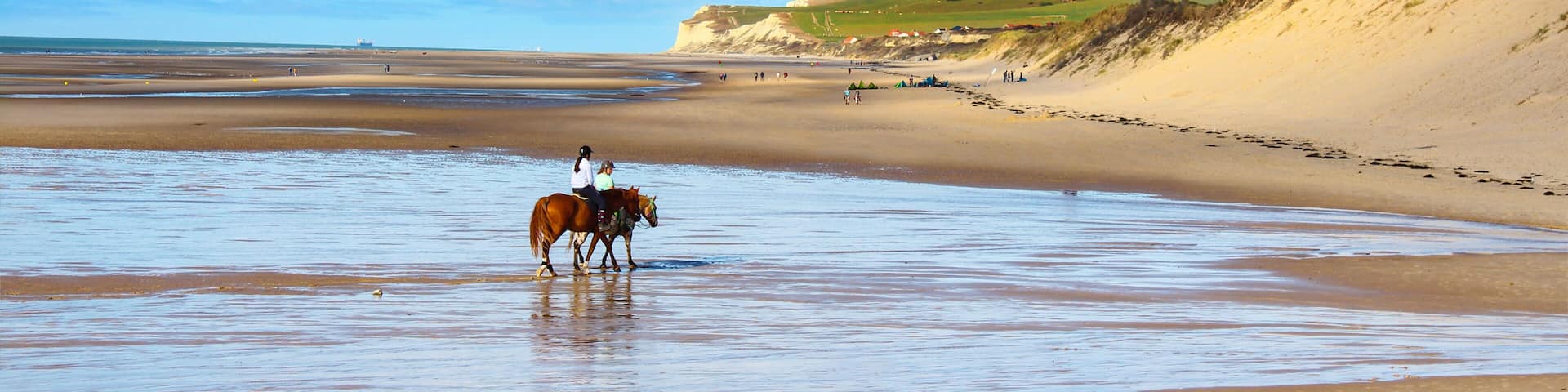 Cap Blanc-Nez vu de la plage de Wissant, Pas-de-Calais - France