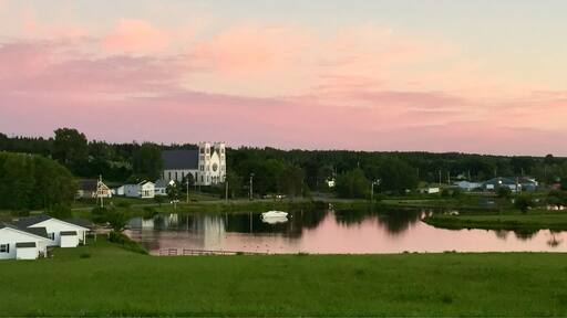 What a lovely view and sunset from our campground last night.