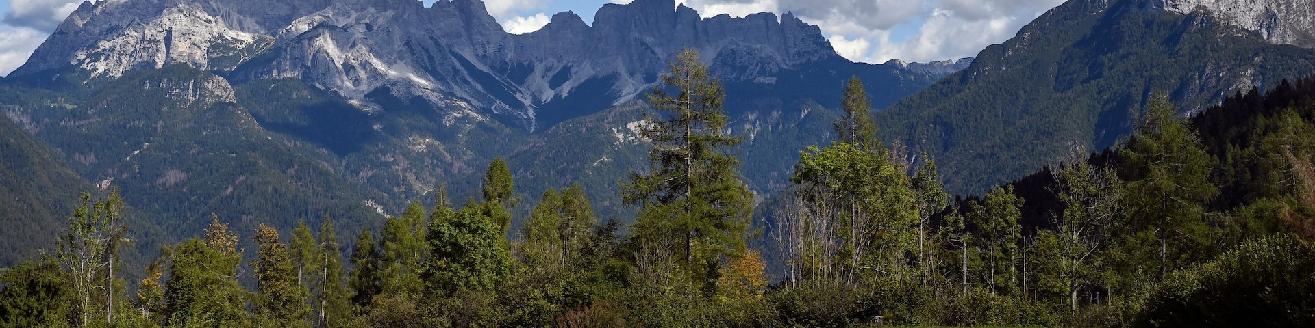 Paysage de montagne autour du village de Sagron Mis dans le massif des Dolomites en Italie en été