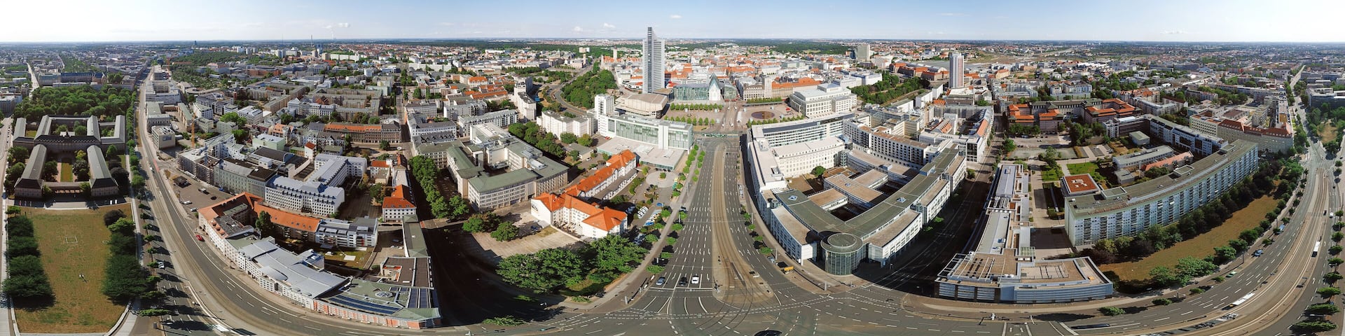 Leipzig from above 360 degree panorama
