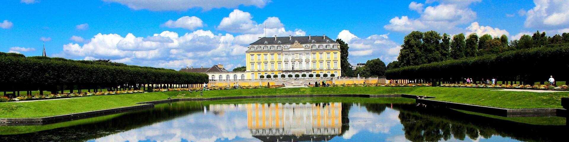#BVSBlue
A UNESCO world heritage site in Bruhl.
Set in an idyllic garden landscape, begun by architect Johann Conrad Schlaun, and finished by François de Cuvilliés, Augustusburg Castle, the sumptuous residence of the prince-archbishops of Cologne is one of the earliest and best examples of 18-century Rococo architecture in Germany, and directly linked to the great European architecture and art of unprecedented richness of the time. In 1725, Clemens August of Bavaria (1700-1761), Prince-Elector and archbishop of Cologne, planned and constructed this large residence at Brühl on the foundations of a medieval castle. It consists of three wings built of brick with rough-cast rendering and has two adjoining orangeries, one on the south side which includes an oratory, while the other to the north houses various service buildings.
The Castle of Augustusburg, a bold and successful revamping of the lack-lustre construction of Schlaun and the hunting lodge of Falkenlust, a dazzling creation, ex nihilio, are one of the best examples of the Rococo style, this international art of unprecedented richness.