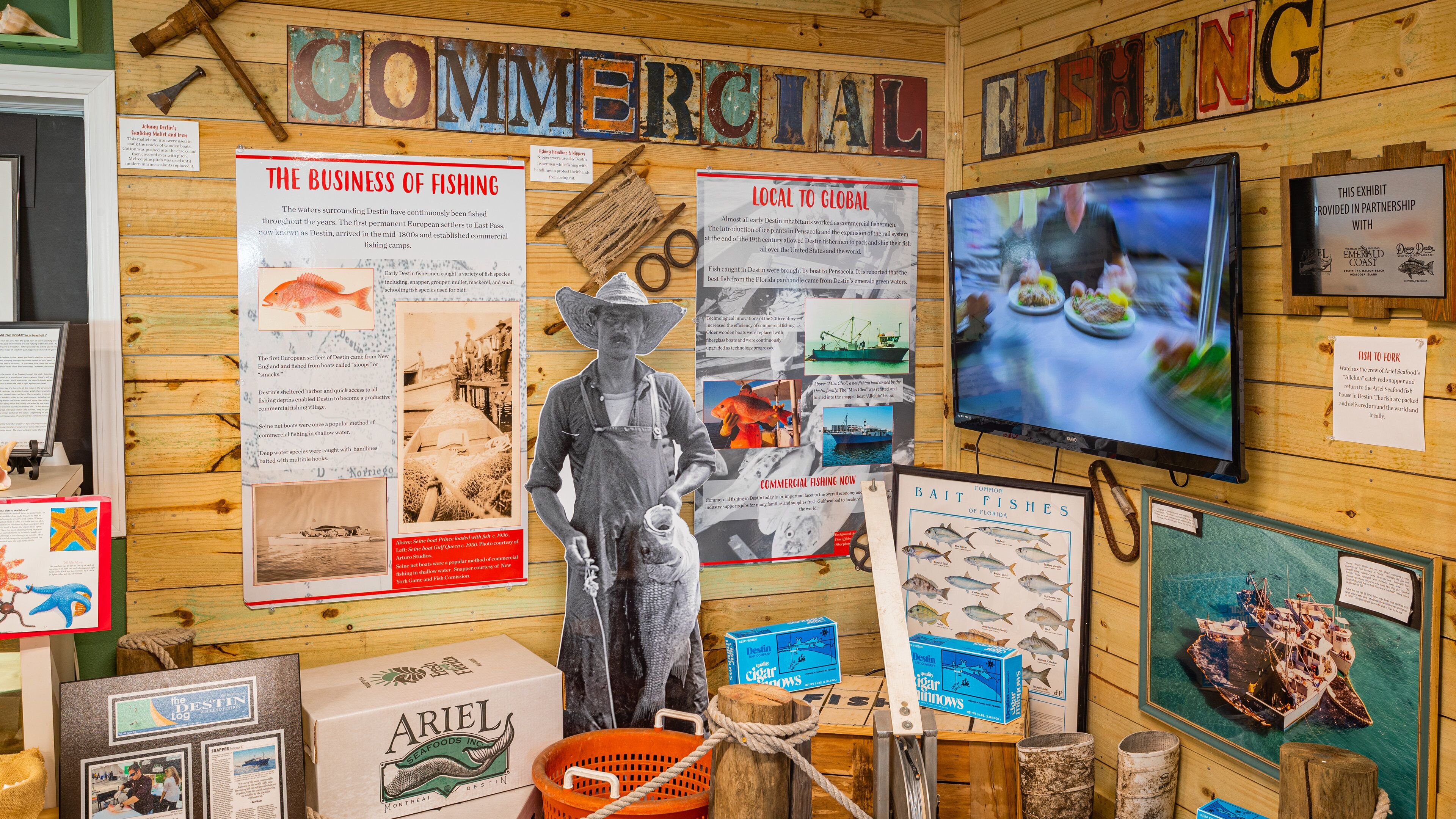 Destin History and Fishing Museum featuring interior views