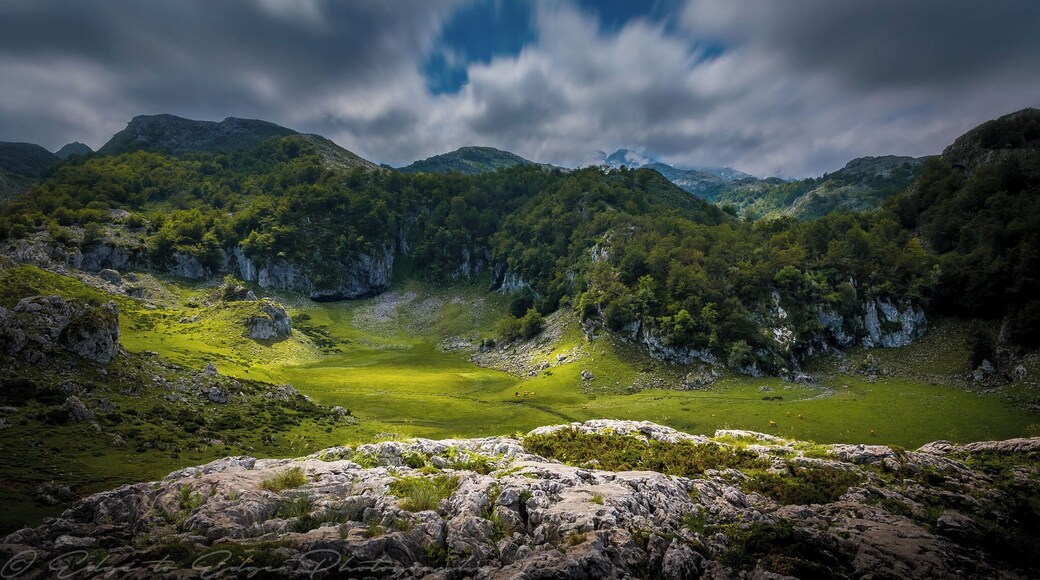 The third (or invisible) lake of Covadonga appears when the snow on the mountain peaks melts and the meltwaters flow into this valley and form a temporary lake. Would love to visit when this occurs.