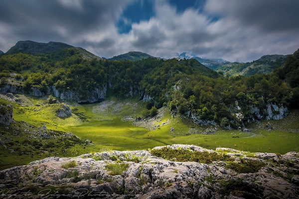 The third (or invisible) lake of Covadonga appears when the snow on the mountain peaks melts and the meltwaters flow into this valley and form a temporary lake. Would love to visit when this occurs.