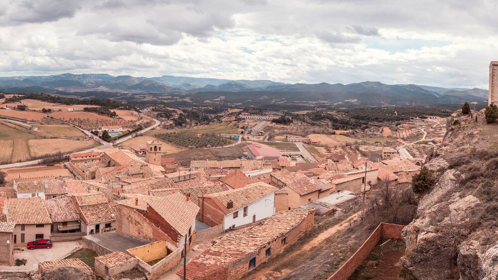Town of Monroyo in the Mantarraya region of Spain Aragón Teruel