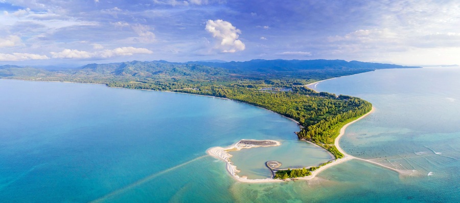 Aerial View of Pak Weep Beach and Coconut Beach of Khao Lak, Thailand