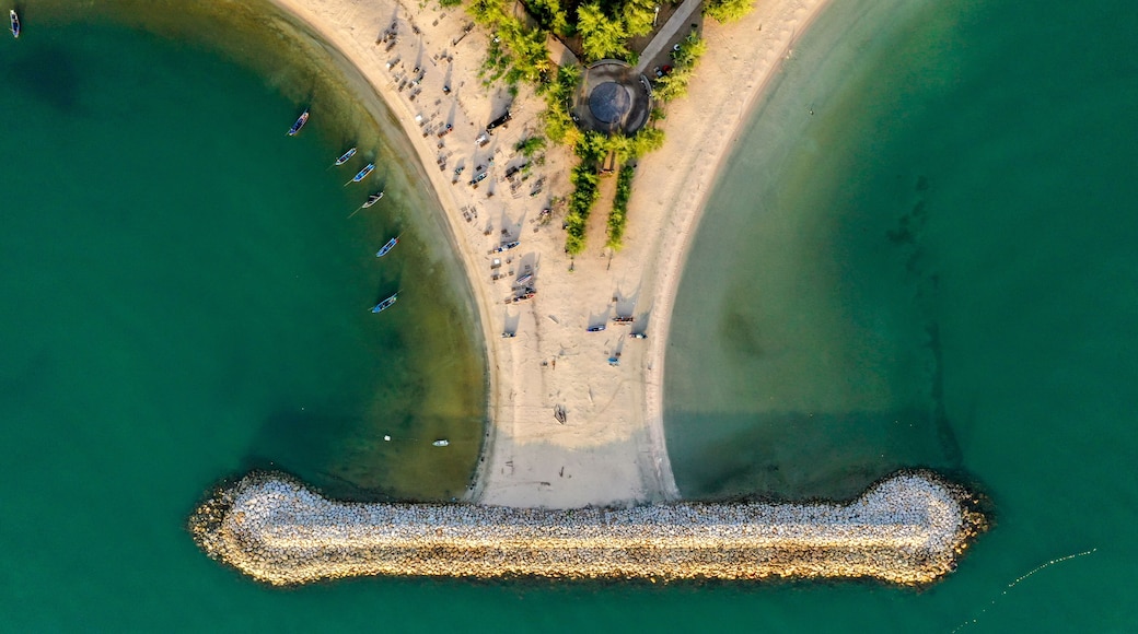 Aerial drone , unseen thailand Bo-it beach at Songkhla, Thailand